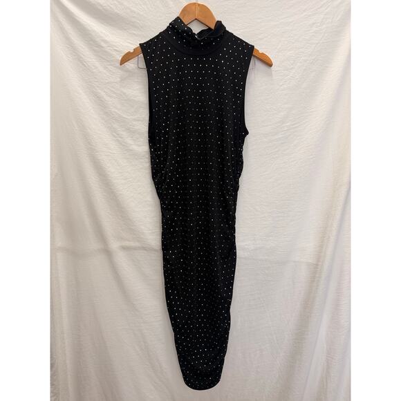 Michael Kors Womens Glistening Rhinestones Mini‎ Cocktail and Party Dress Large - Picture 2 of 6